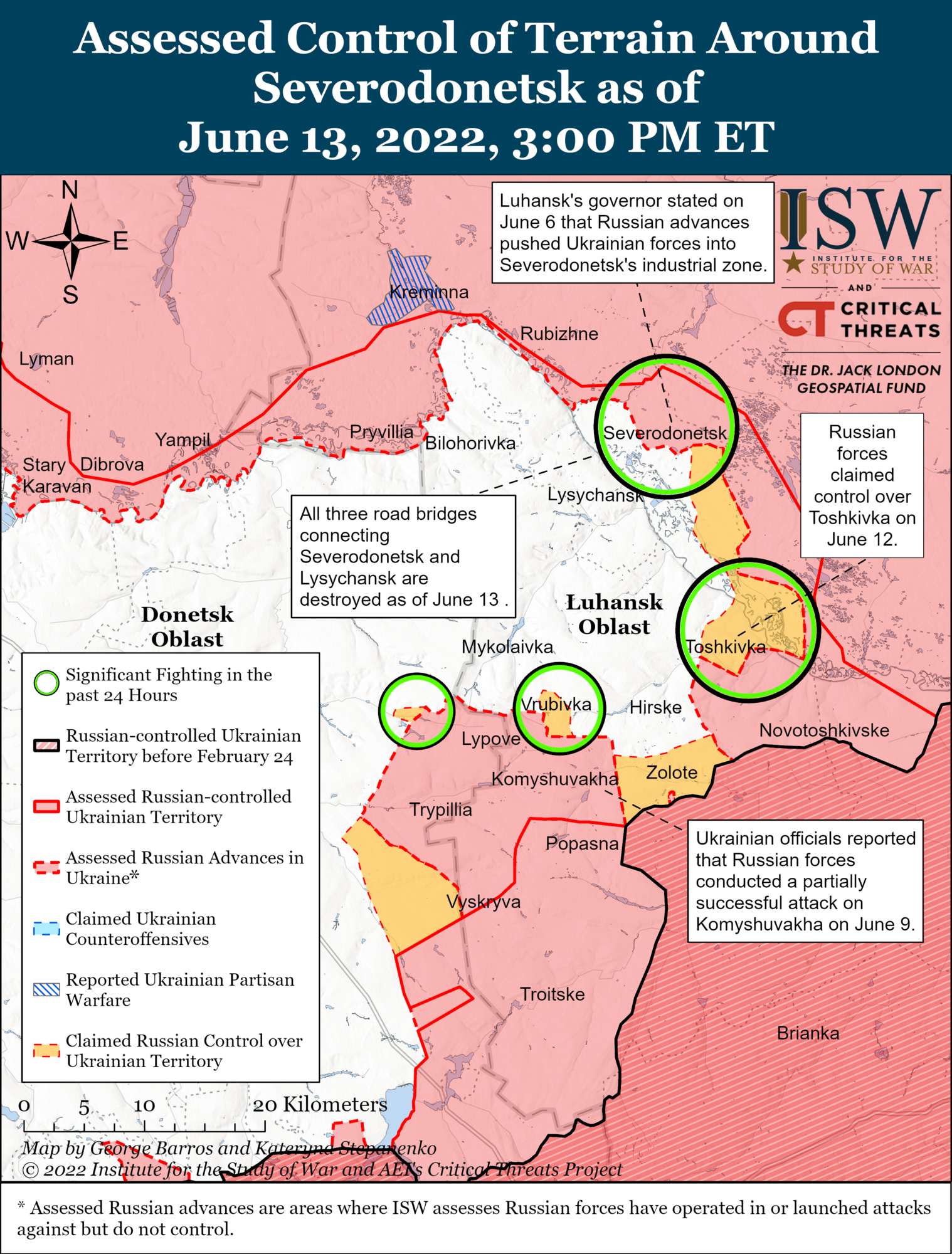 Карта военных действий в Украине