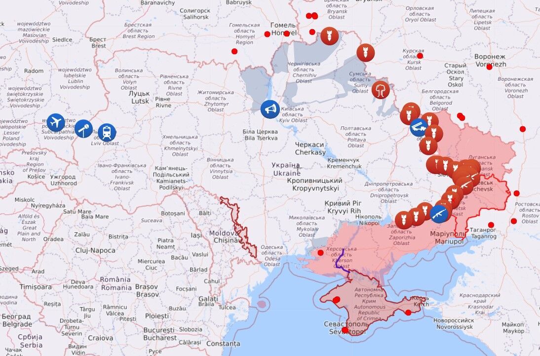 Карта войны в Украине
