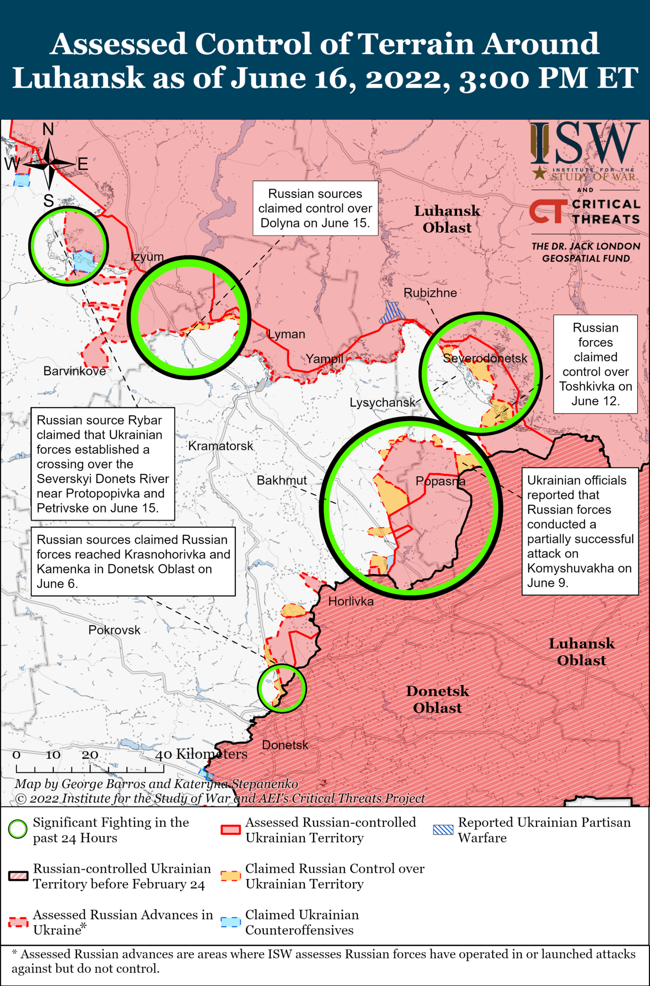 Российские войска предприняли безуспешные атаки к северо-западу от Славянска