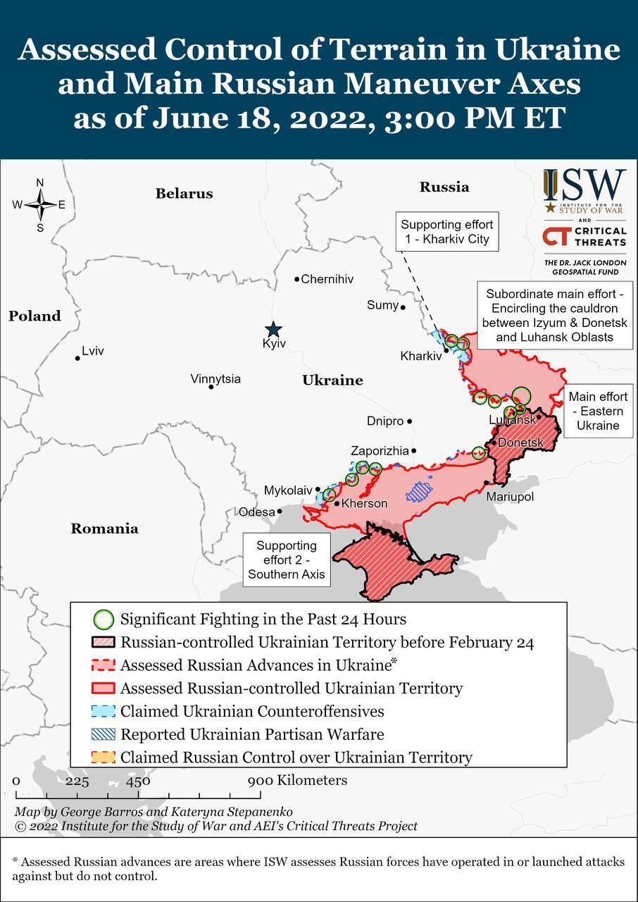 Оккупационные войска РФ добились незначительных успехов на окраинах Северодонецка
