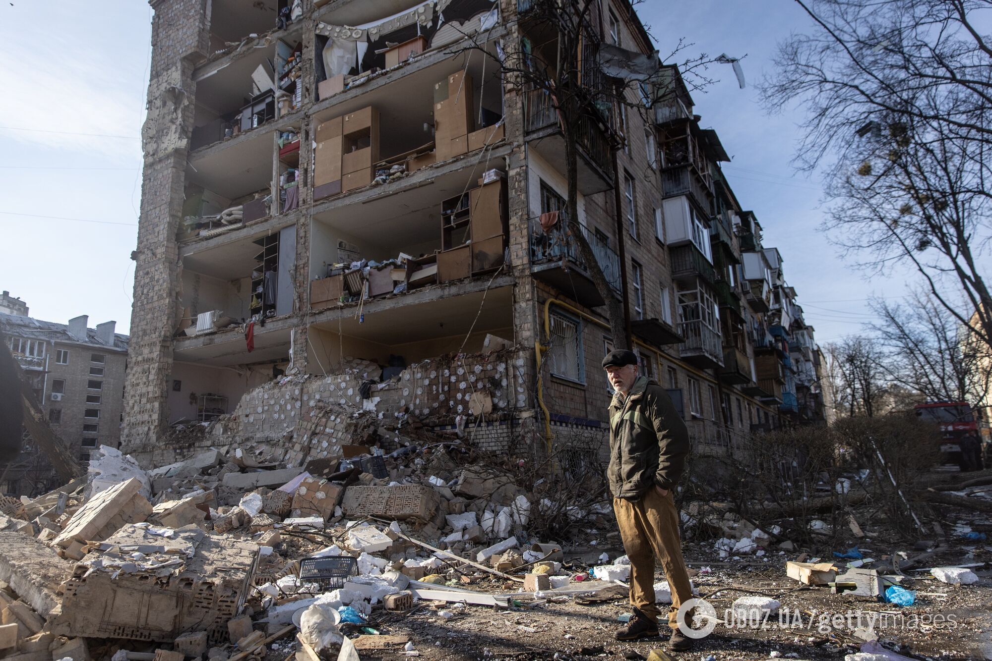 Дом в Украине, пострадавший от обстрела российскими ракетами