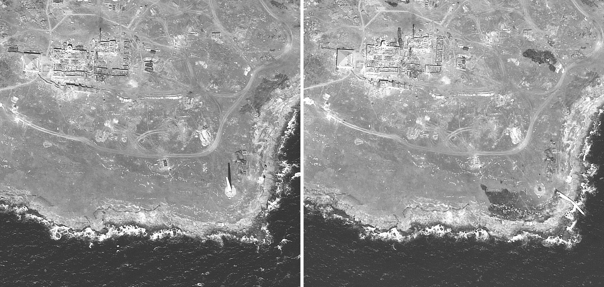 В Maxar показали новые спутниковые фото с острова Змеиный до и после удара ВСУ по оккупантам