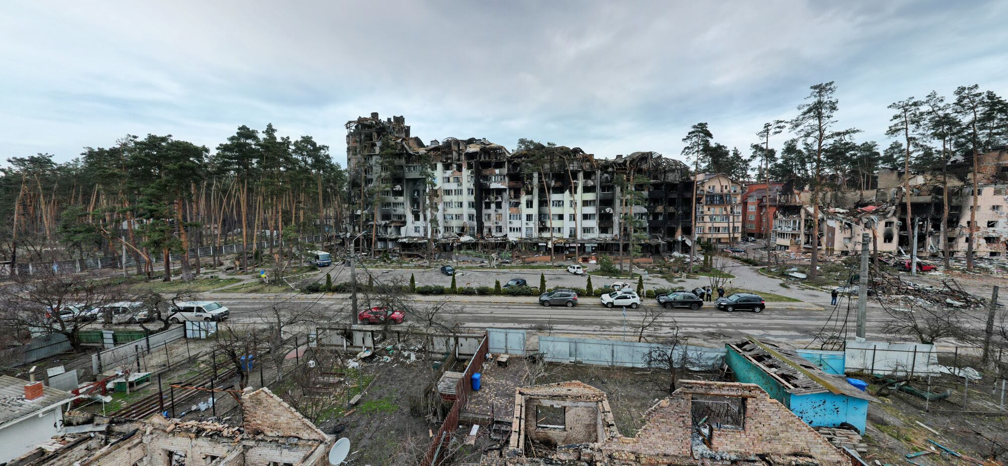 Більшість будівель в Ірпені було пошкоджено.