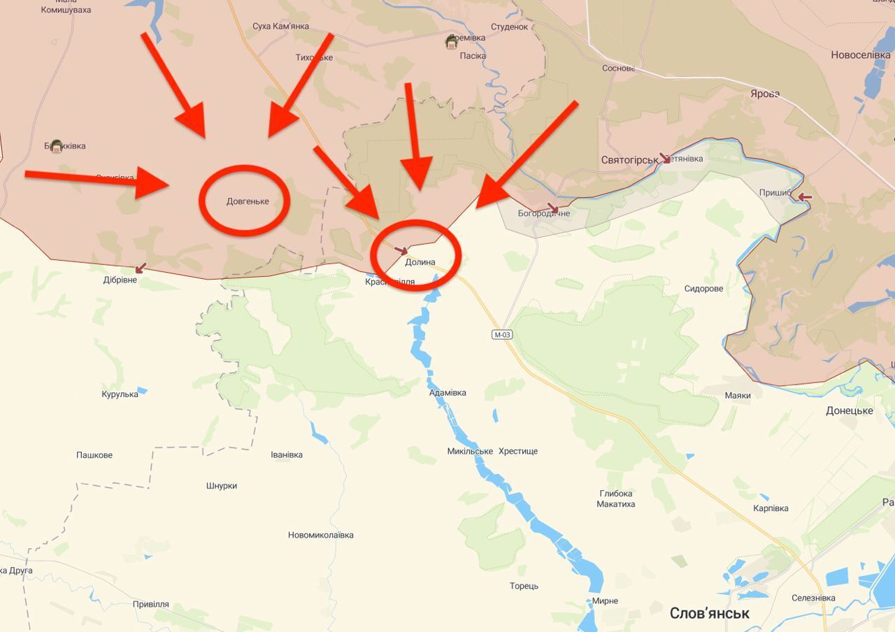 Карта боевых действий в Донбассе 24 июня 2022 г.