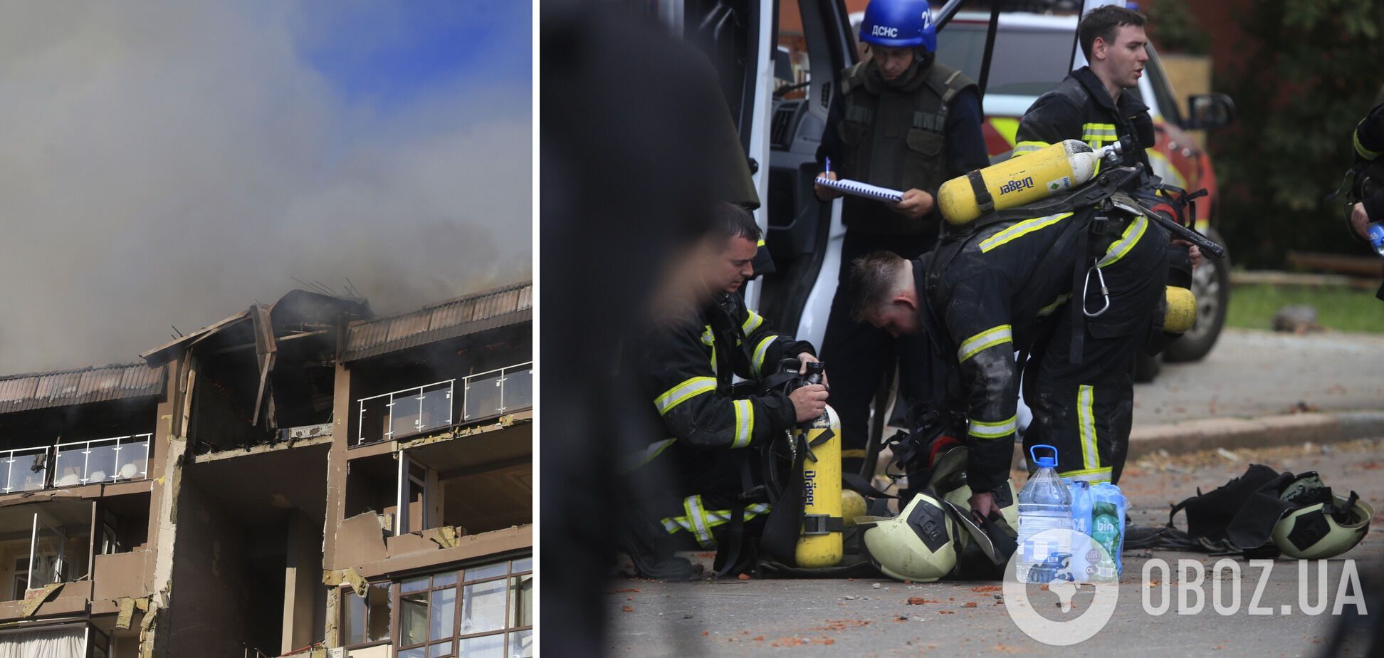 Бійці ДСНС загасили пожежу й продовжили рятувальні роботи