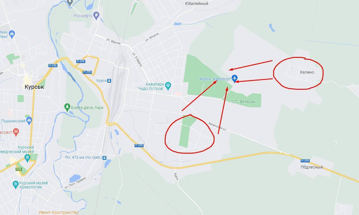 Карта места взрыва в Курске