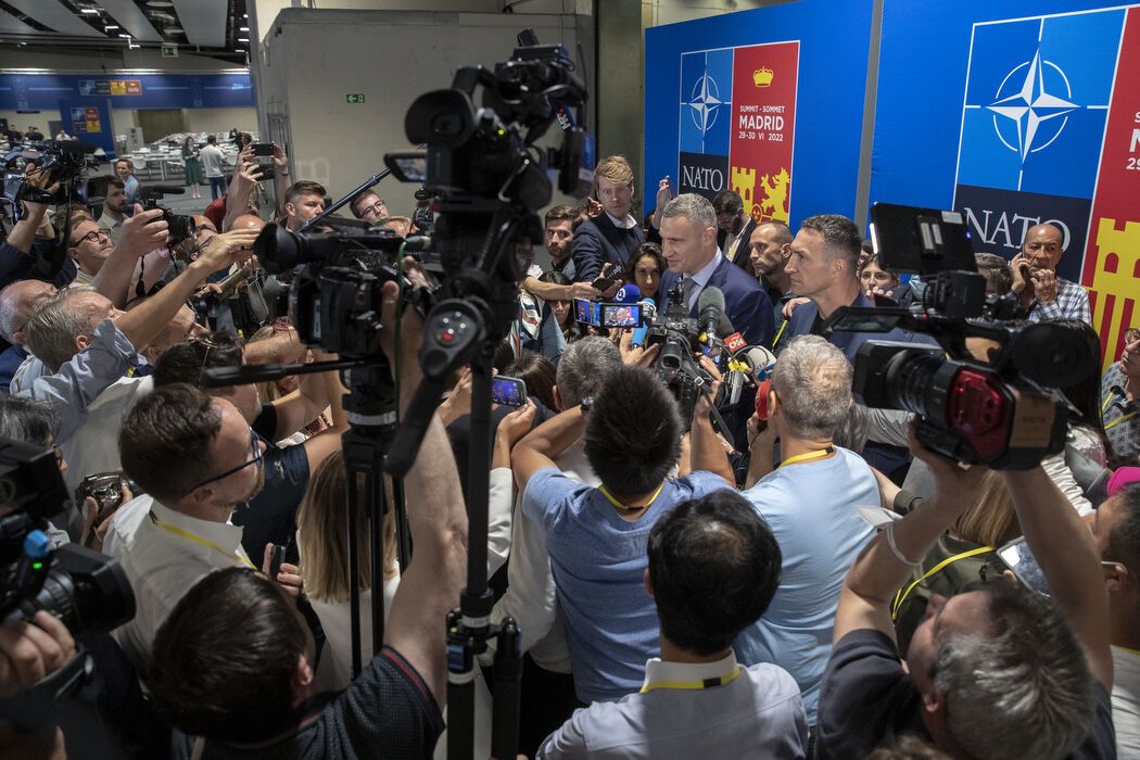 Мэр Киева Виталий Кличко на открытии саммита НАТО в Мадриде