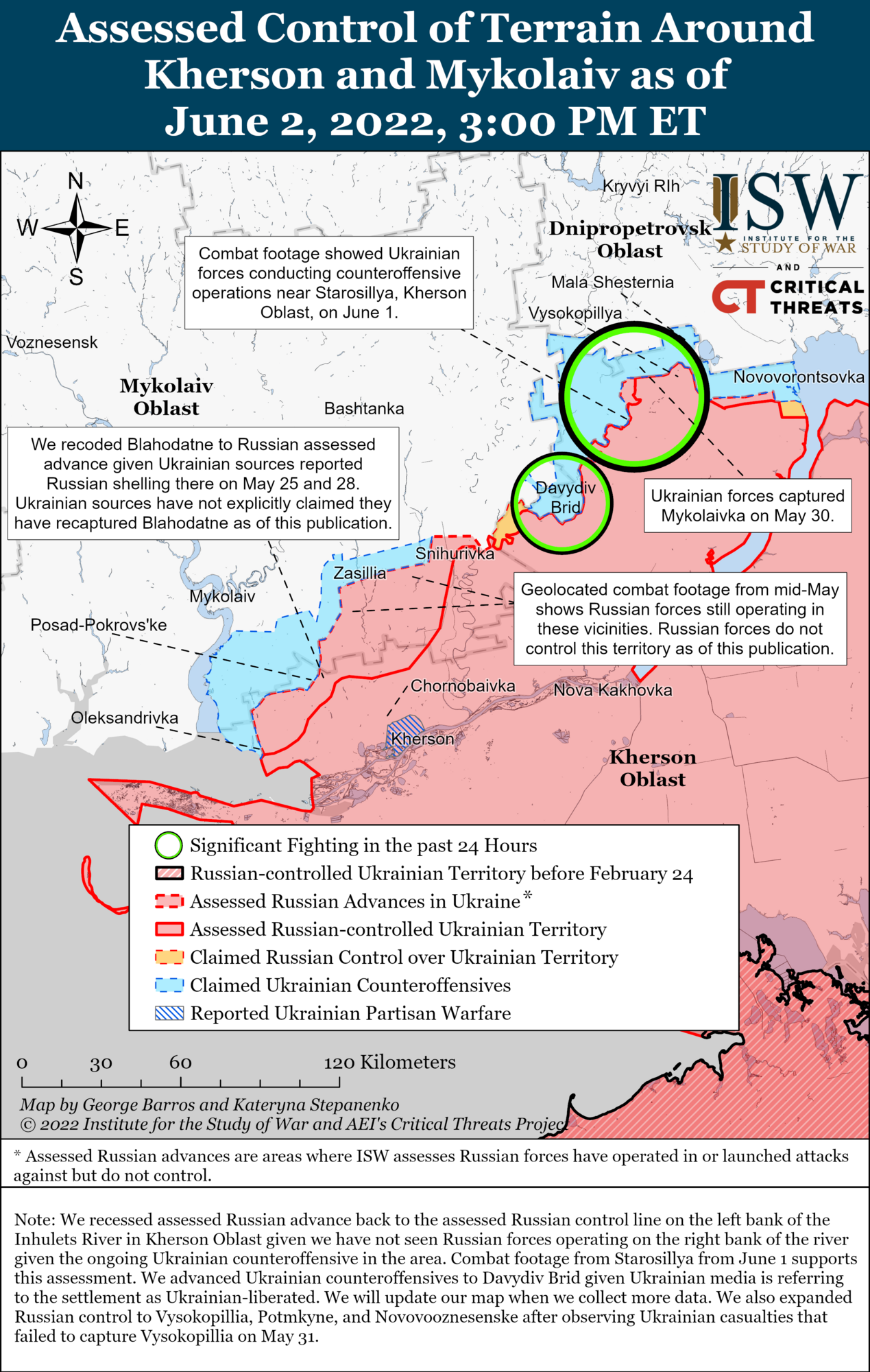 Карта ISW по войне в Украине