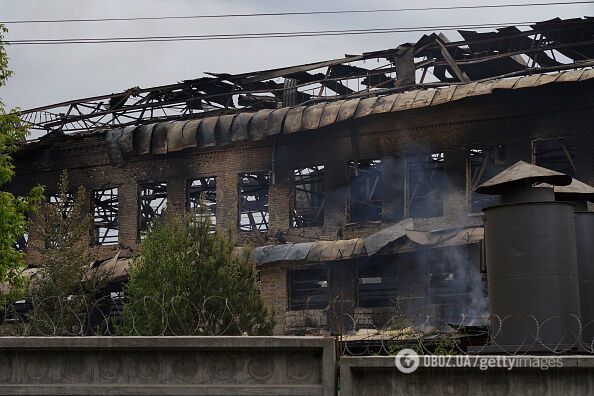 Последствия попадания ракеты в Киеве