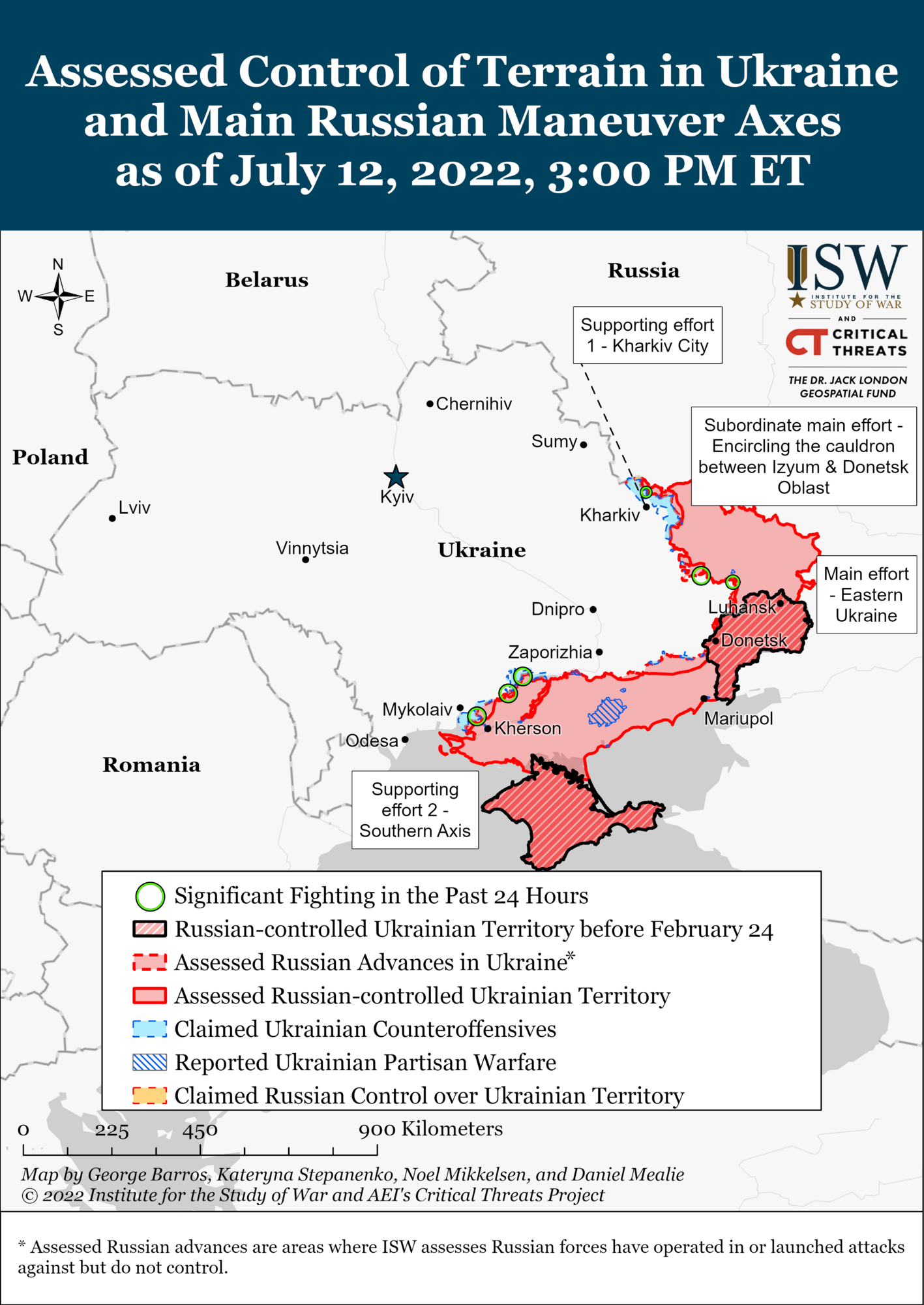 Карта боїв в Україні.
