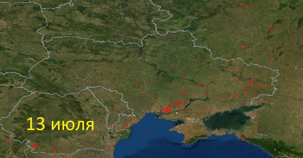 13 июля количество ударов по Украине уменьшилось