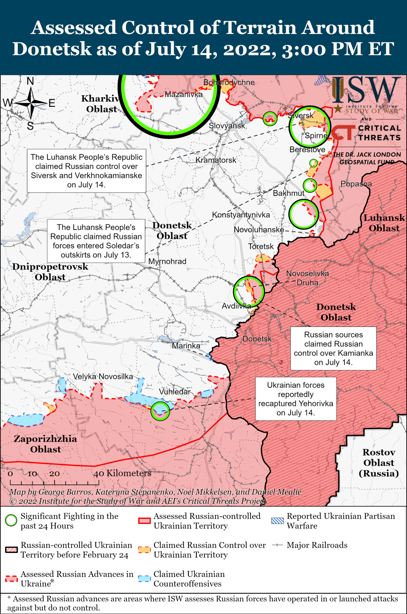 Войска РФ могут готовить наступление вдоль линии Славянск – Северск – Бахмут
