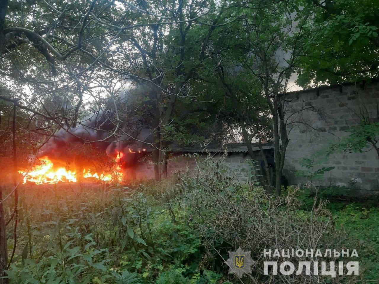 Пожежа, яка спалахнула внаслідок обстрілу