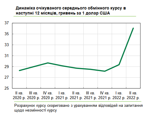 Украинский бизнес ожидает, что в ближайшие 12 месяцев курс доллара в Украине превысит 36 грн