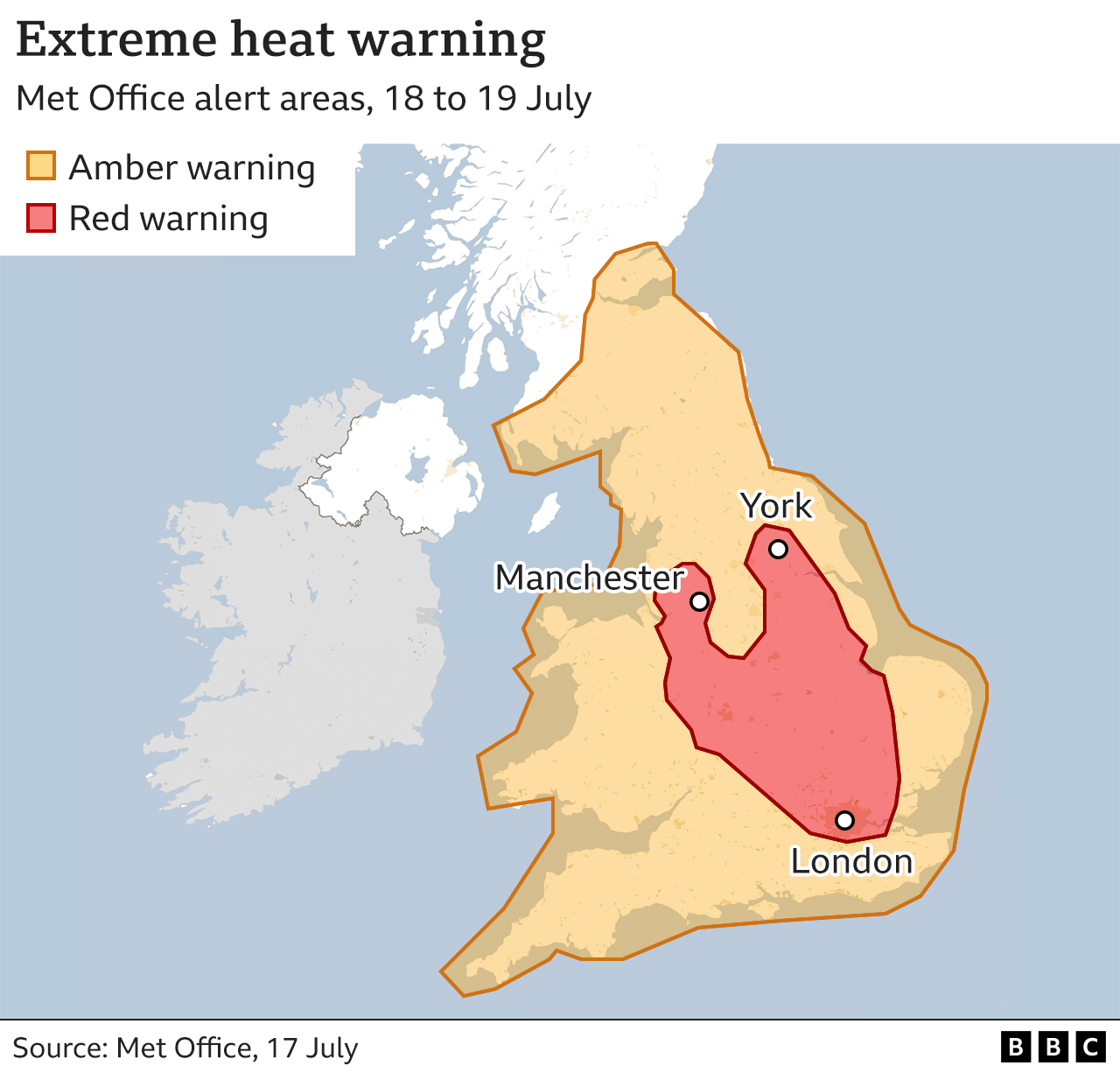 "Красное" предупреждение об экстремальной жаре в Британии.