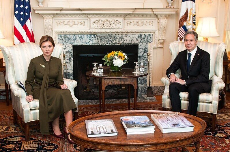 Елена Зеленская встретилась с госсекретарем США Энтони Блинкеном