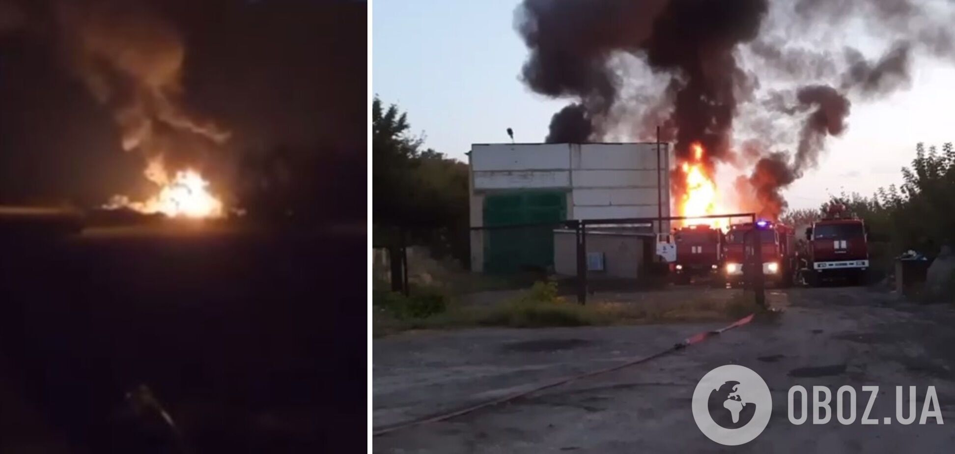 В оккупированном Донецке после взрывов загорелась нефтебаза. Видео
