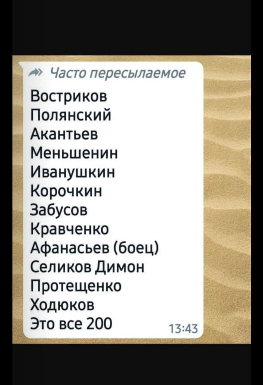 Поименный перечень ликвидированных в Лисичанске оккупантов