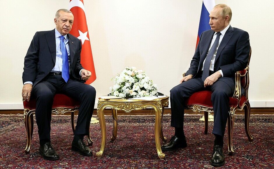 Эрдоган и Путин на встрече в Тегеране