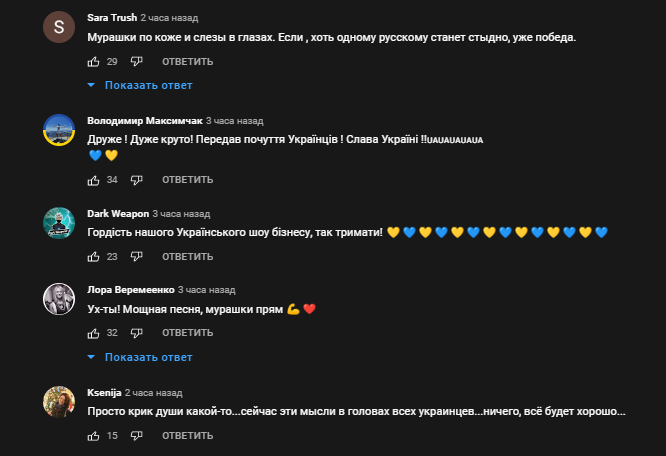 Украинцы похвалили музыканта