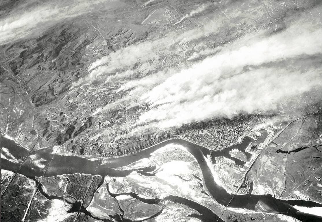 Редкий аэроснимок города 1941 года.