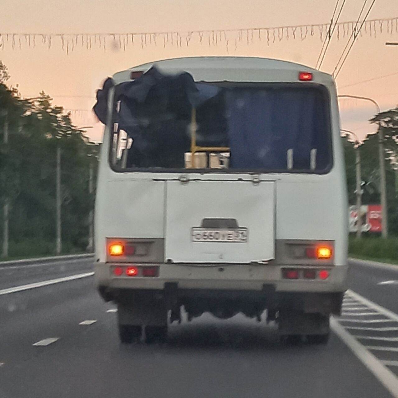 Пострадавший автобус в Белгороде