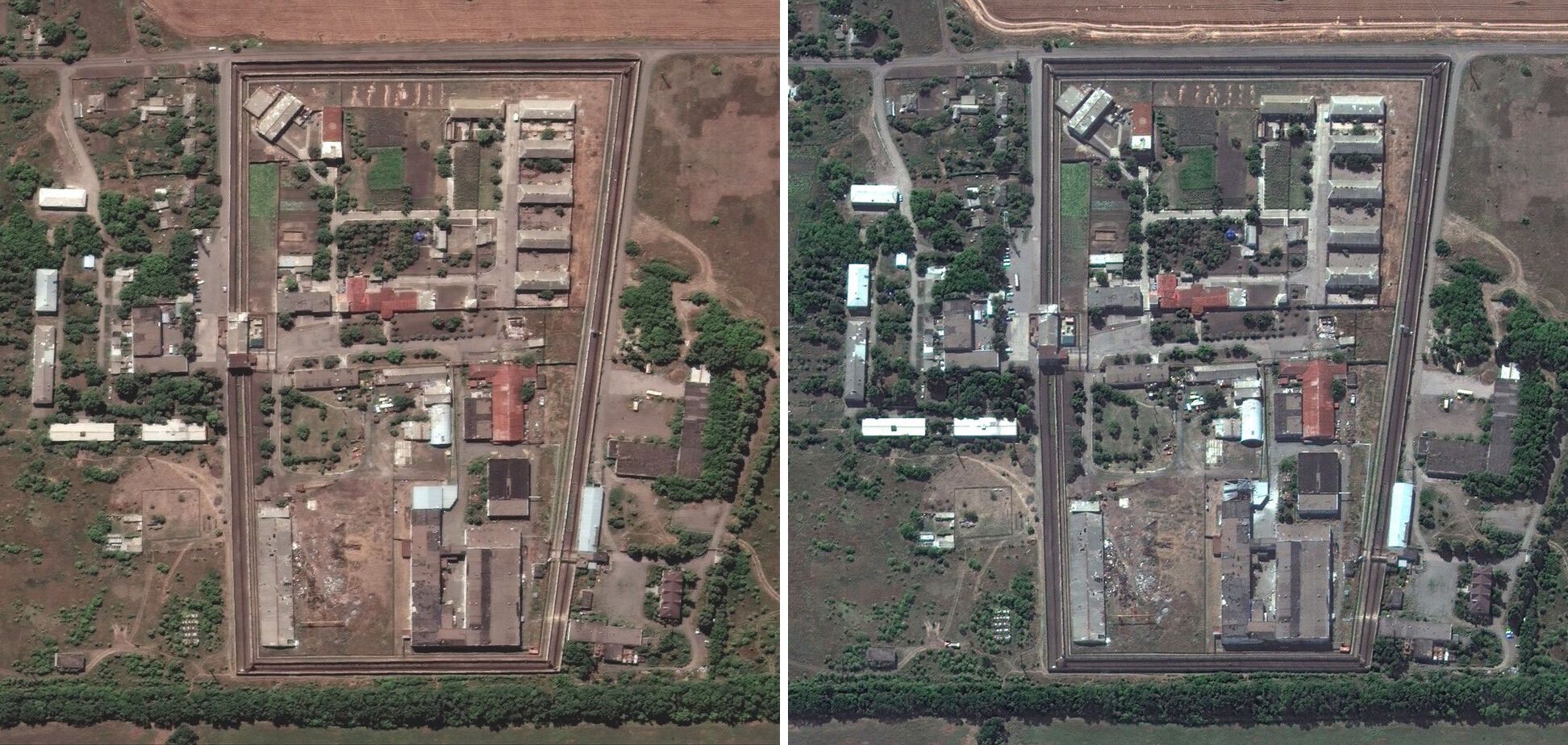 Супутникові знімки з окупованої Оленівки
