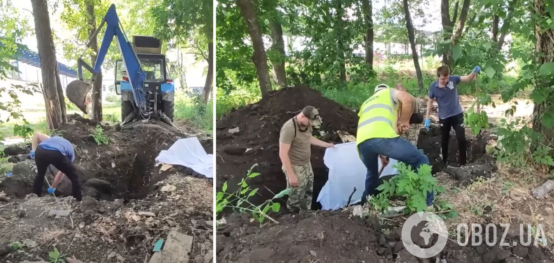 Возле метро "Индустриальная" в Харькове откопали тела двух оккупантов