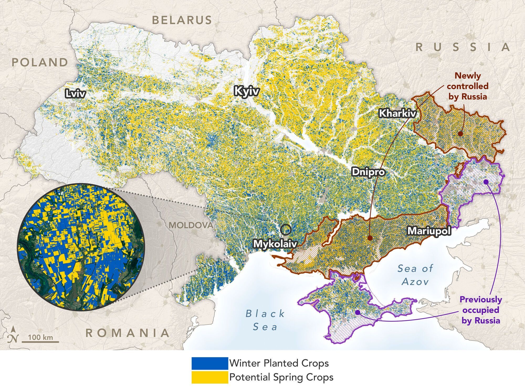 Карта окупації українських полів