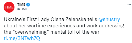 Time взял интервью у Елены Зеленской.