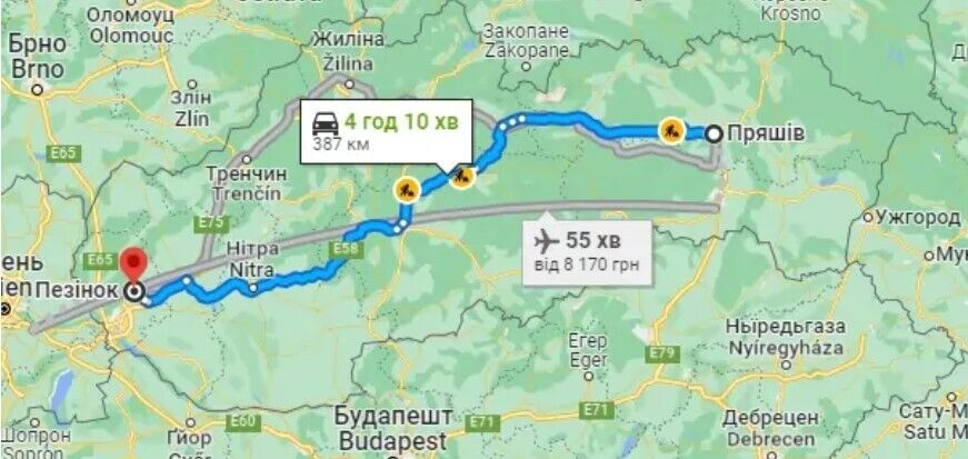 Украинца везли на допрос пять часов из города Пряшев в Пезинок