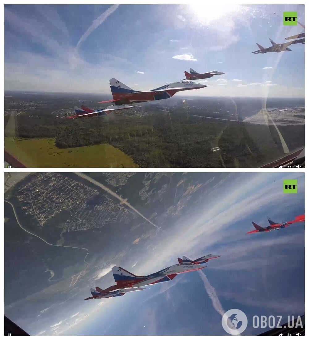 Аерошоу російських військових у день Військово-повітряних сил РФ