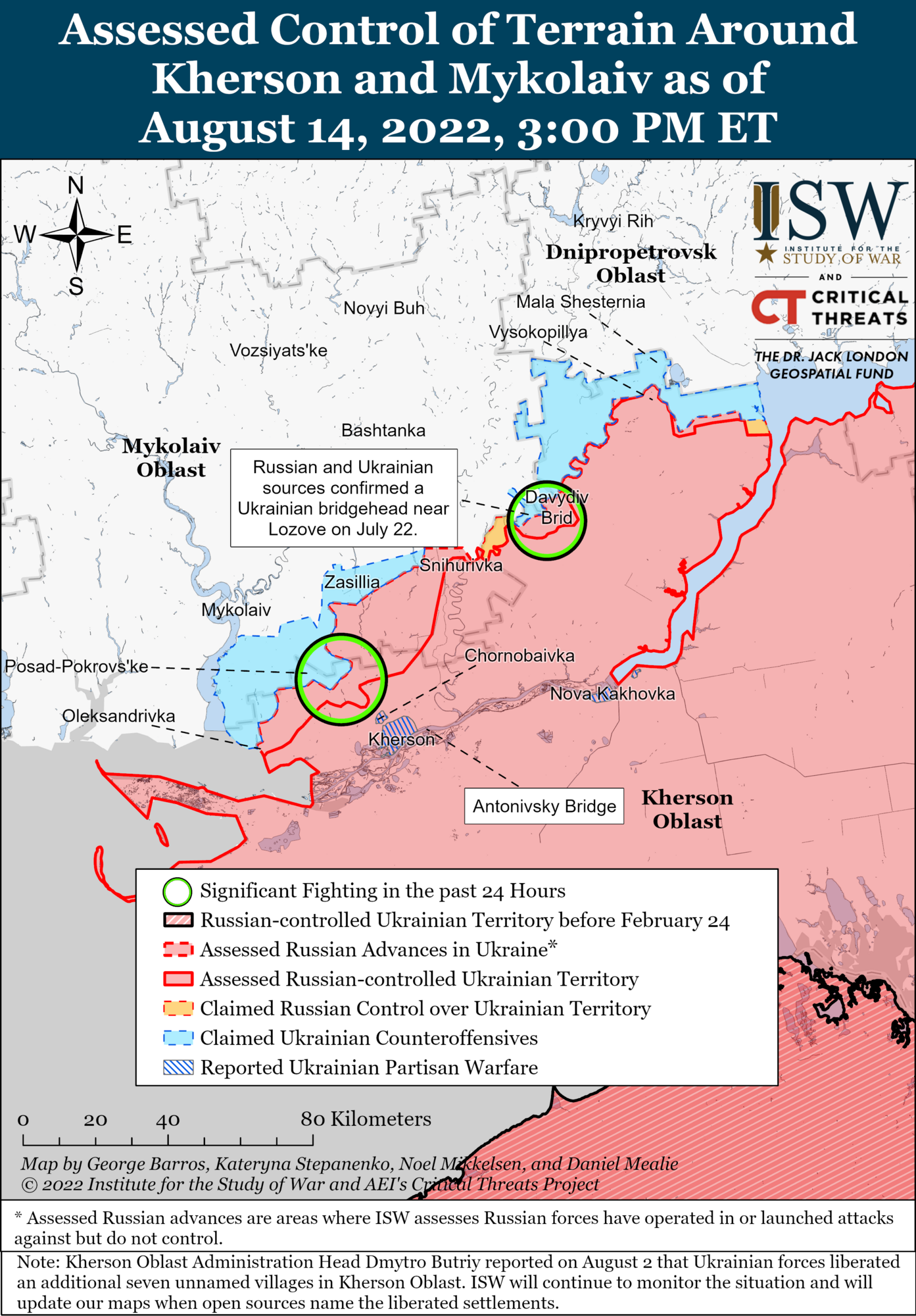 Карта боев на юге Украины