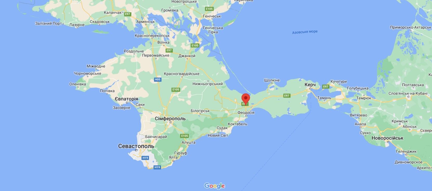 Владиславовка на карте Крыма