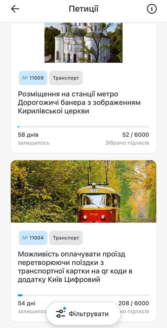 В приложении ''Киев цифровой'' теперь можно голосовать за Е-петиции. Фото