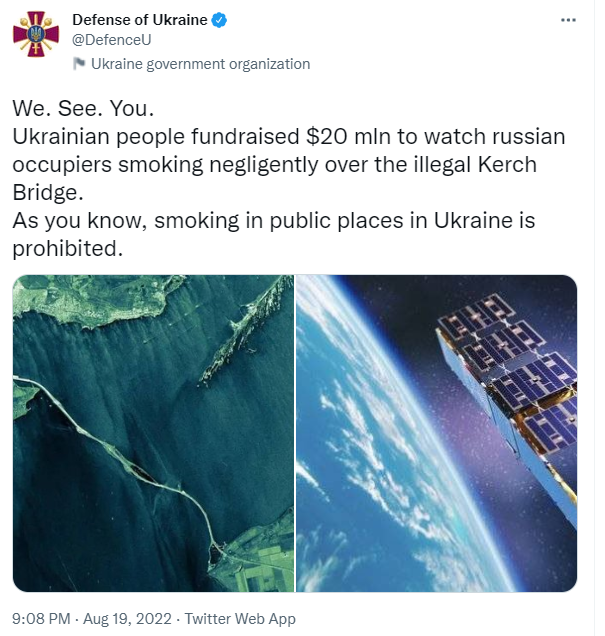 Скриншот посту Міноборони України у Twitter.