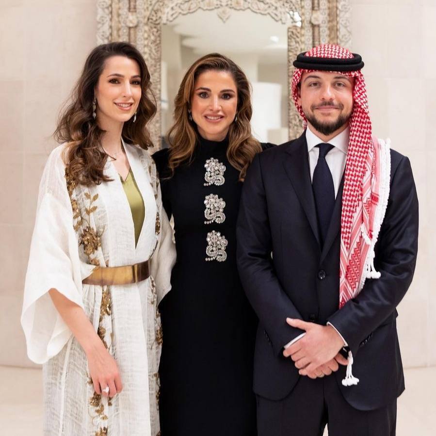 Принц Иордании Хусейн, Раджва Аль-Саиф и королева Рания.