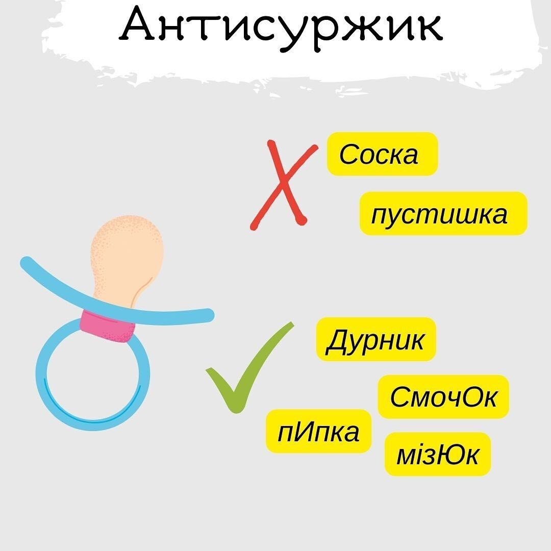 "Не соска, а дурник". Шесть слов, которые украинские родители говорят неправильно