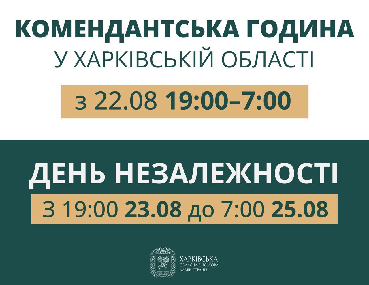 Комендантский час на Харьковщине: сколько продлится на День Независимости.