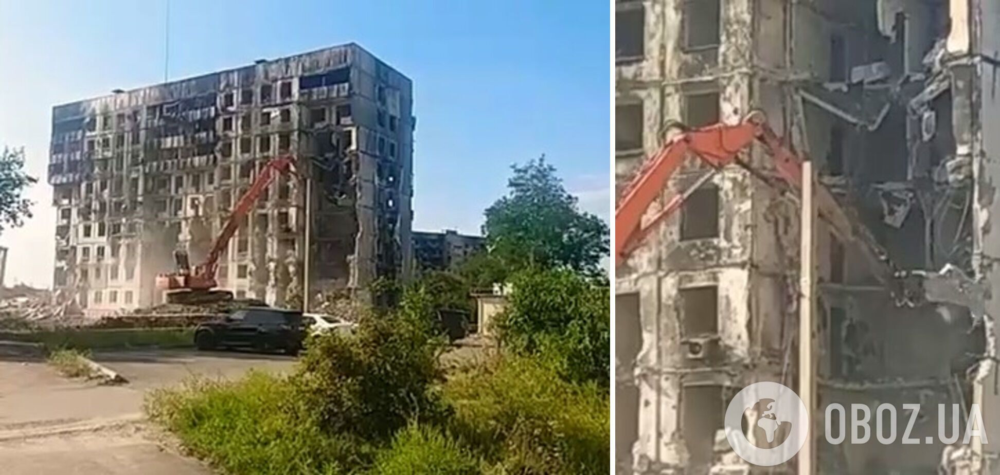 Російські окупанти зносять будинки в Маріуполі