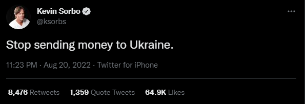 Актор закликав не донатити Україні