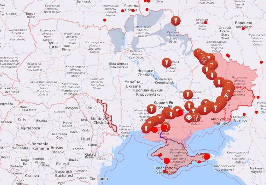 Мапа війни в Україні на 24.08.2022