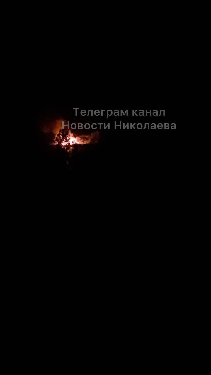 Пожар на месте прилета в Николаеве