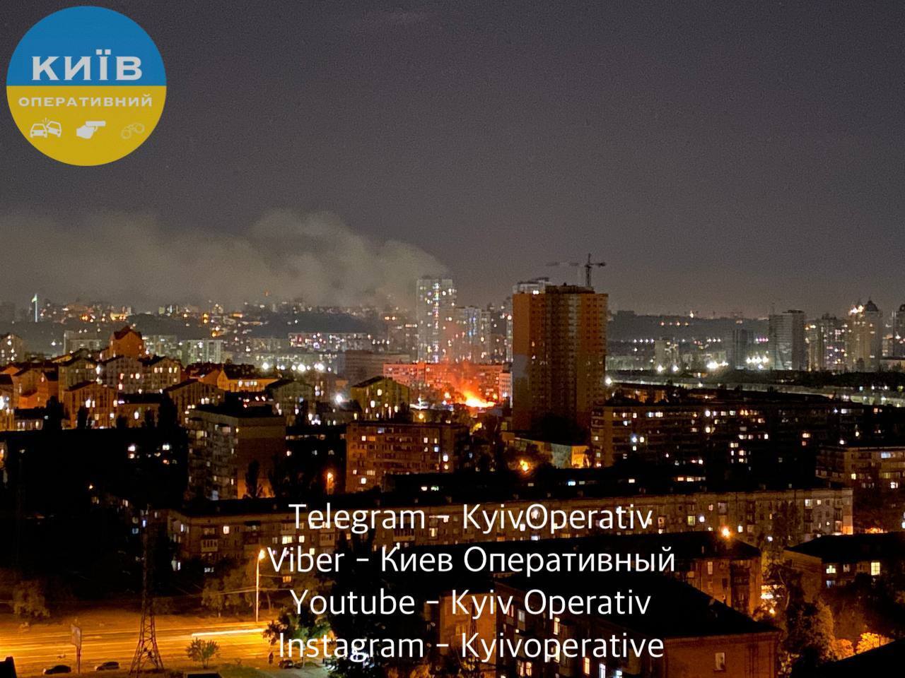 Сильный пожар в Киеве.