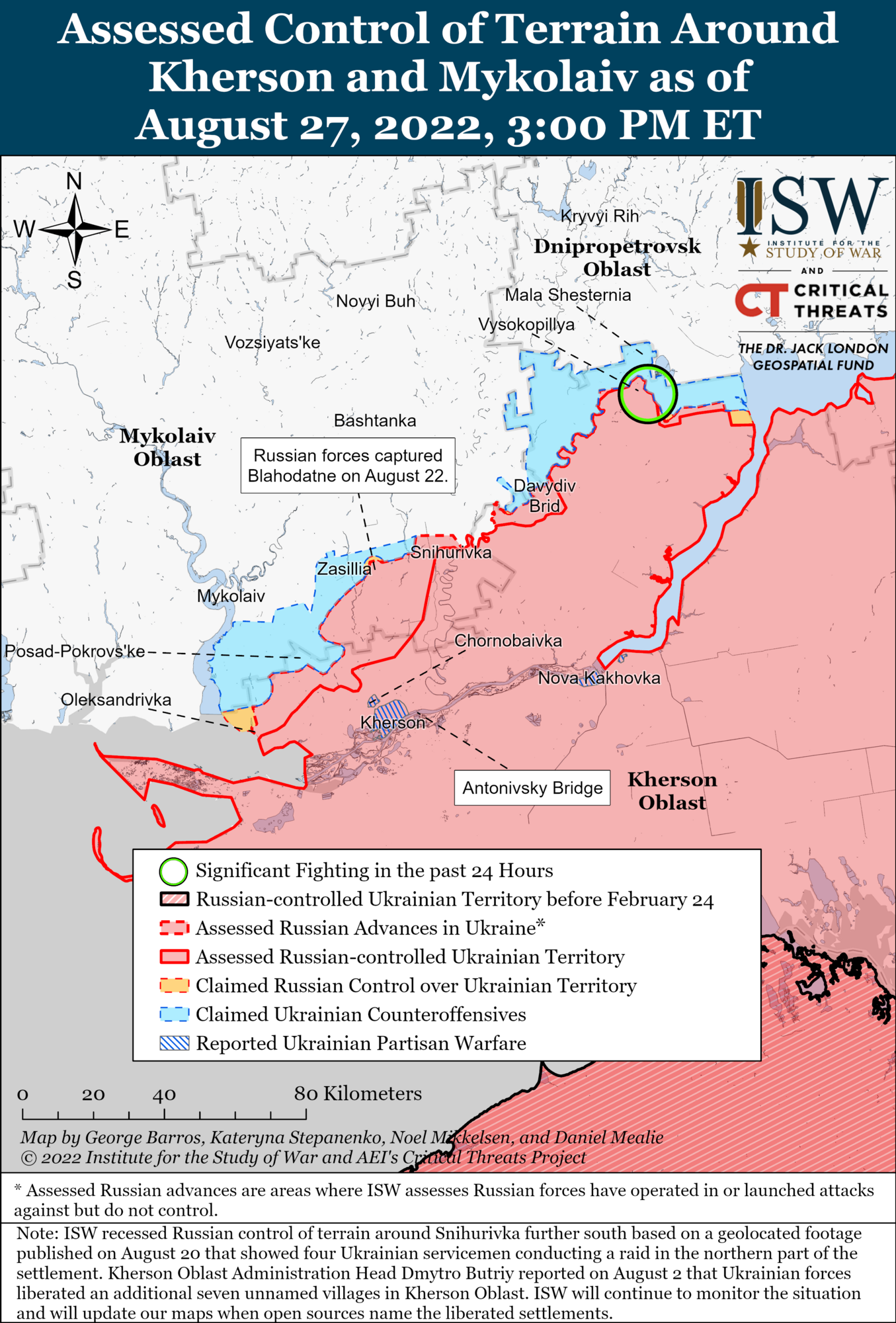 Карта бойових дій на Хенсонщині