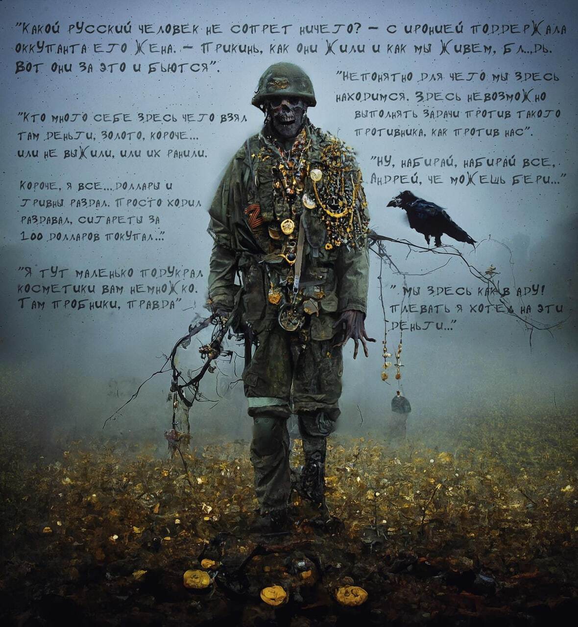 "Мертве золото". Український художник показав правдивий портрет солдата "другої армії світу"