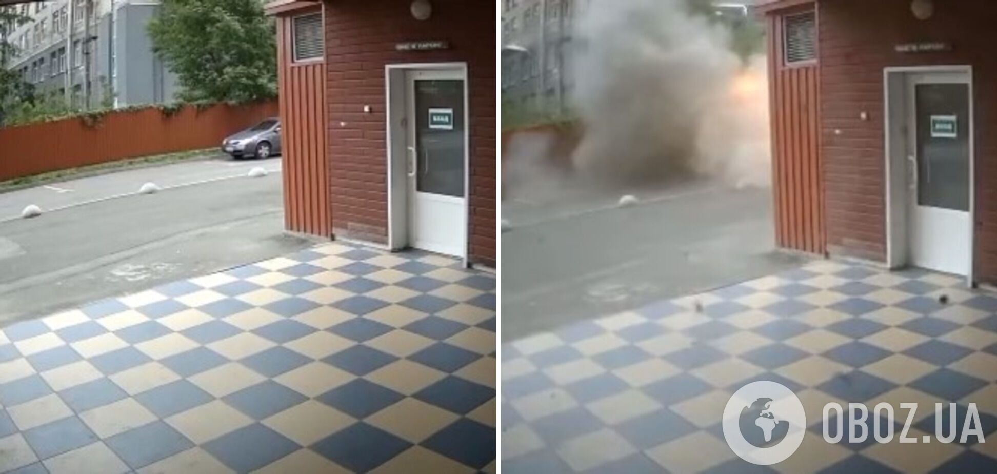 Российский снаряд попал в припаркованный автомобиль