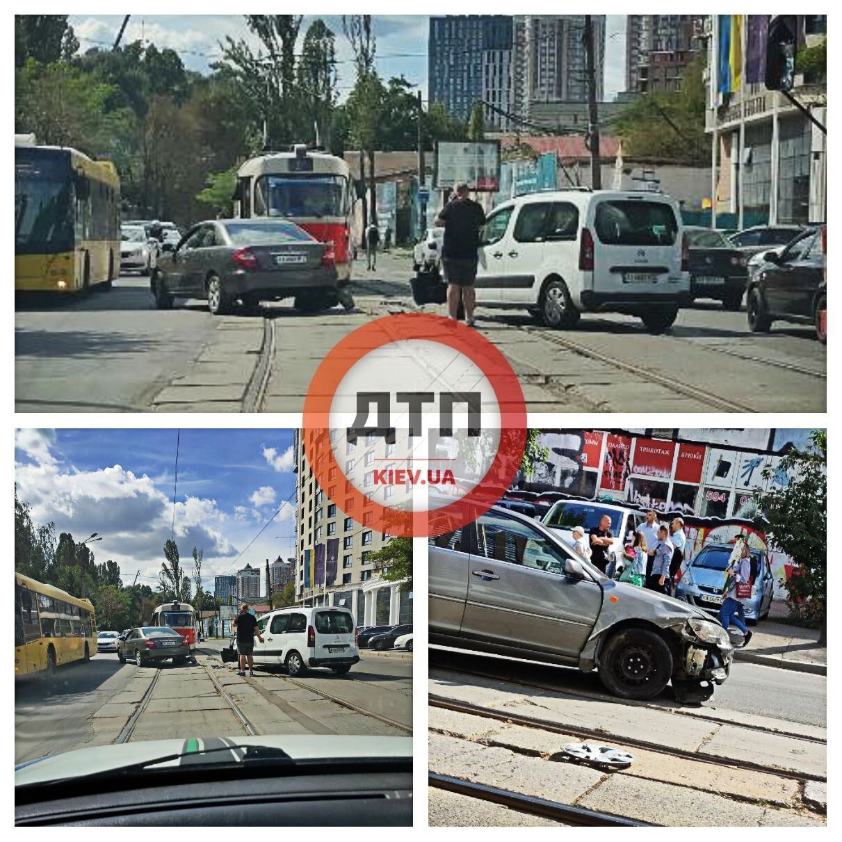 В Киеве из-за ДТП было парализовано движение трамваев. Фото
