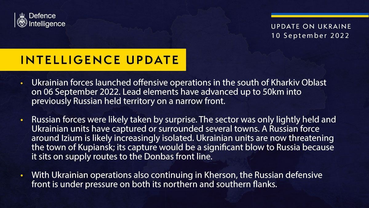 Контрнаступ ЗСУ застав окупантів на Харківщині зненацька: розвідка Британії розповіла про ситуацію біля Ізюма