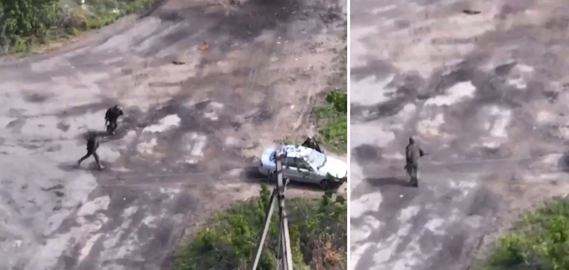 Захисники України влаштували "феєрверк" із авто з окупантами: втекти вдалося лише кільком. Відео 